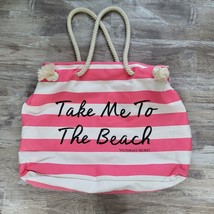 Victoria Secret VS Pink Striped Take Me To The Beach Rope Handle Tote Su... - £27.97 GBP