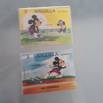 02 Stamps 1984 Disney World Olympic Decathlon Anguilla - £2.29 GBP
