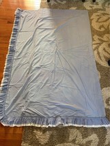 JC Penny Home Collection Blue Curtain with Ruffle white Trim Includes Ce... - $20.28
