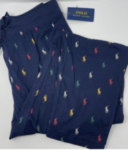 Polo Ralph Lauren Mens M Navy Sleepwear Sleep Pants Pony All Over Pants NWT - £25.07 GBP