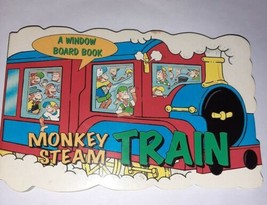 Vintage 1998 Monkey steam train Children&#39;s Window Board book - £16.01 GBP
