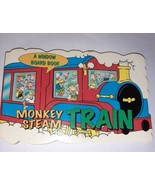 Vintage 1998 Monkey steam train Children&#39;s Window Board book - £15.68 GBP