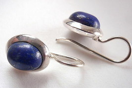 Blue Lapis 925 Sterling Silver Wire Back Earrings - £18.75 GBP