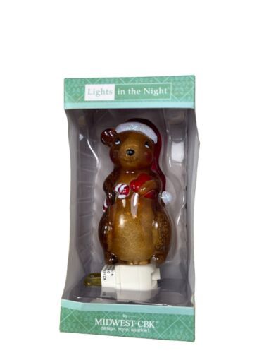 Midwest Candy Cane Mouse Night Light Christmas Decor Gift Boxed Mice - $13.81