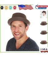 Lightweight Unisex Pork Pie Hat in Classic Brown - Versatile Summer Fashion - $55.93 CAD