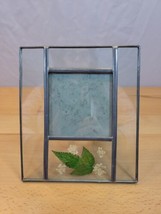 Vintage Carr Leaded Glass Picture Photo Frame Dried Pressed Flower Leaf - £15.97 GBP