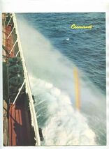 Cunard Line Menu RMS Queen Elizabeth Luncheon 1966 Bow Wave Cover - $14.85