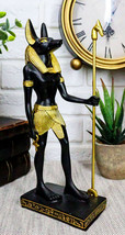Egyptian Standing Anubis Holding Staff Statue God of Afterlife Mummification - £21.75 GBP
