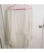 Crocheted Open Weave Cardigan Swimsuit Coverup In Ivory xl - $261.55 MXN