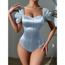 Princess Cinderella Satin Body Suit with Ruffle Puffy Sleeves Size L - $30.00