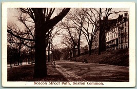 Beacon Street Path Boston Common Boston Massachusetts MA 1907 DB Postcard G2 - £6.18 GBP