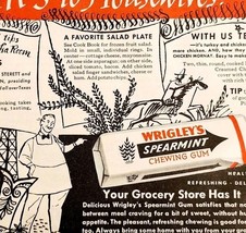 1949 Wrigley&#39;s Spearmint Chewing Gum Advertisement Candy Housewives Tips... - $27.43 CAD