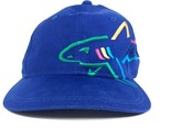 Vintage Greg Norman Hat Blue Large Shark Full Outline Size Leather Band-... - $27.56