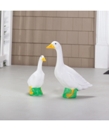 2-PC SET Small and Large Dress Up Goose Garden Statue Indoor Outdoor Yar... - $91.38 CAD