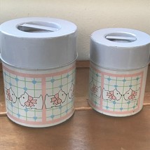 Lot of 2 White with Pink &amp; Blue Scottie Dog Doggie Treats Round Cylindri... - £6.75 GBP