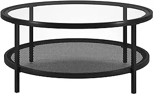 36&quot; Wide Round Coffee Table In Blackened Bronze, Modern Coffee Tables Fo... - $251.99