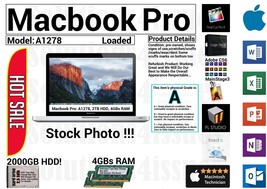 Apple Macbook A1278 13&quot; Intel Core 2 Duo 2.4GHz 4GBs Ram 2TB HDD Grade A - £313.24 GBP