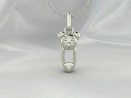 Dainty Teddy Design Diamond Stone Handmade 925 Sterling Silver Pendant Jewelry - $39.60+