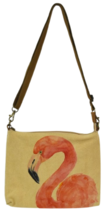 Flamingo 601069 Canvas Leather Zipper Crossbody Sling Bag 10" L by Cott ... - $26.73