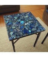 24&quot; Square Labradorite Stone Coffee Table Crystal Healing Gemstone Garde... - $28,169.31 MXN