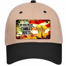 My Hero Wears Combat Boots Novelty Khaki Mesh License Plate Hat Wholesale - $28.99