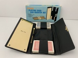 Vintage Playing Card Set With Coasters 2 Sealed Decks NOS Hong Kong 1970’s - $16.78