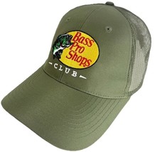 Bass Pro Shop Club Baseball Hat Cap Mesh Snapback Olive Green - $34.99