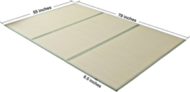 New Kitbrhome Tatami Mat Japanese Full Size 79” X 55” X 0.5” Natural Rush Grass - £78.62 GBP