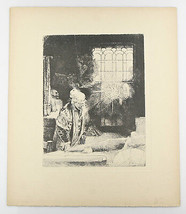 &quot; Faust IN His Estudio&quot; Por Rembrandt Con Grabado sobre Papel 21.6cmx6 - $995.44