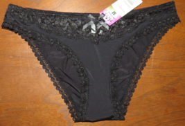 Hers By Herman Sexy Black Silky Fabulous Lace Hipster Panties Size Medium - £11.73 GBP