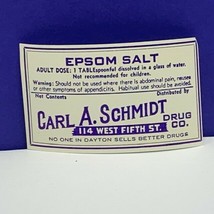 Drug store pharmacy ephemera label advertising Carl Schmidt Dayton OH ep... - £9.34 GBP