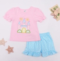 NEW Boutique Princess Castle Girls Shorts Outfit Set - £13.54 GBP