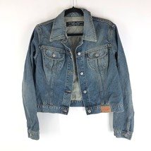 Guess Womens Denim Jacket Vintage Retro Trucker Garment Washed Medium Wash M - £26.92 GBP