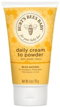 Burt&#39;s Bees Baby Daily Cream to Powder, Talc-Free Diaper Rash Cream, 4 o... - £31.64 GBP