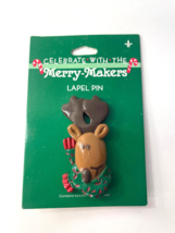 Vintage Gibson Merry-Makers Reindeer Lapel Pin 250X74041 - £3.94 GBP