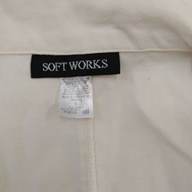 Soft Works Button Up Jacket Women&#39;s Size 6  Yellow 3/4 Sleeve Cotton Blend - £8.61 GBP