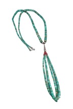 VTG Santo Domingo Sterling Natural Turquoise Coral Heishi Bead Jacla Necklace - £513.59 GBP