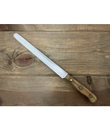 Vtg Chicago Cutlery Slicing Knife SS 10” RB10S Brown Wood Handle Excellent - £55.44 GBP