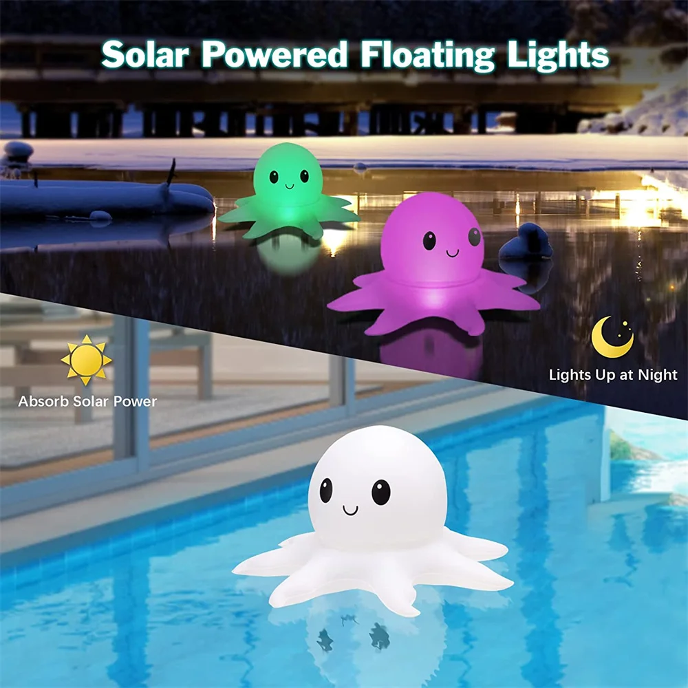 Solar Floating Pool Lights Waterproof Inflatable  Floating Light with Remote Dim - £88.65 GBP
