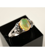 *10k White Gold Opal/Diamond Ring Size 6.75 - €214,10 EUR