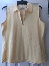 NWT Ladies EP PRO Dandelion Yellow Sleeveless Golf Shirt - size Large - £21.86 GBP