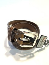 Nocona Men&#39;s Size 34 Woven Embossed Look Leather Western Belt  N2497208-34 - £30.64 GBP