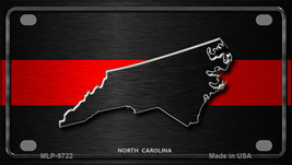 North Carolina Thin Red Line Novelty Mini Metal License Plate Tag - $284.59 MXN