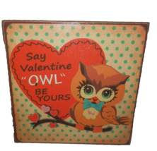 New Retro Vintage Valentine Shadowbox Owl Sign Plaque Say Owl Be Yours - £10.26 GBP