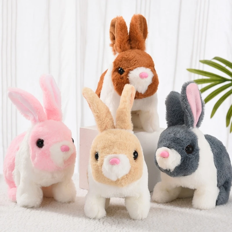 Realistic Walking Rabbit Furry Plush Animal Electronic Pet Girl Educatio... - $15.40