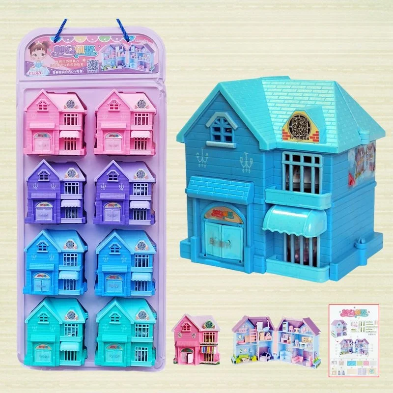 Mini Simulation Furnitures House Toys DIY Miniature Princess Doll House Villa - £16.00 GBP