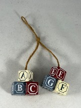 Vintage Rustic Classic Baby Blocks ABCs Hanging Christmas Ornament - £5.95 GBP
