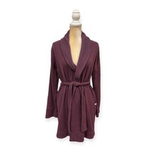 UGG Purple Knit Robe Size M Medium Belted Cotton - £43.65 GBP