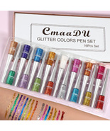 16-Color Liquid Glitter Eyeliner Set – Sparkling Multi-Shade Collection - $34.98