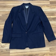 Vtg Pendleton Classic 100% Pure Virgin Wool Women’s Navy Blazer Blue Siz... - $23.74